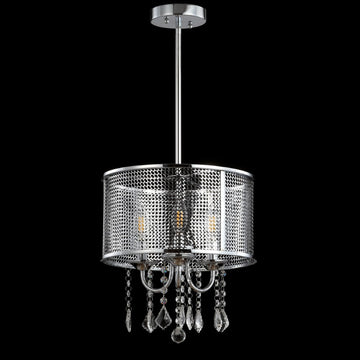 Avah Metal/Crystal Adjustable LED Drop Chandelier - JONATHAN Y